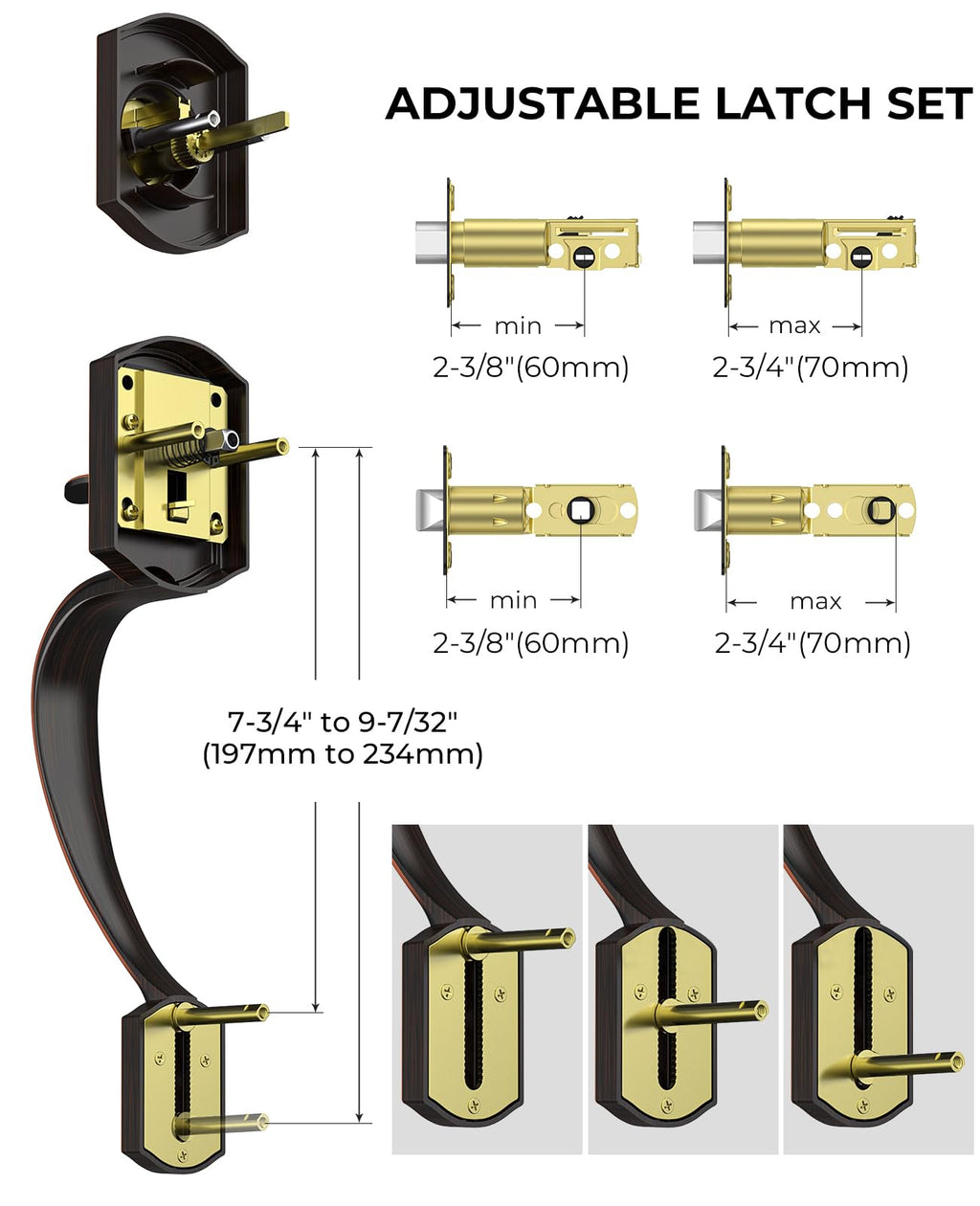 Oil Rubbed Bronze Front Door Handle and Deadbolt Set with Lever