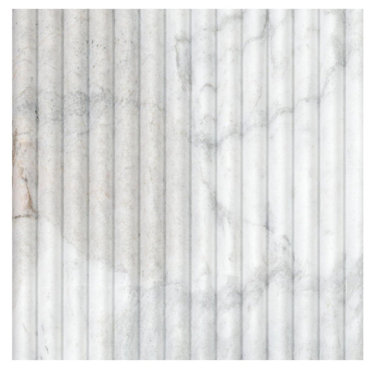 Ribbed Elegance 12x24 Honed Fluted Marble Wall Tile - Natural Stone for Shower, Fireplace, Bathroom Accent