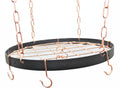 8017 Round Pot Rack with Grid in Black/Copper
