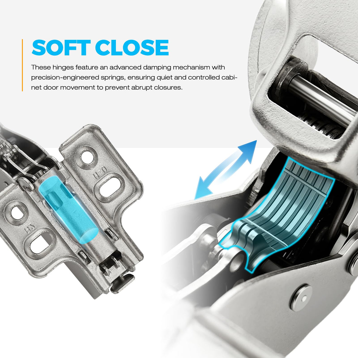 60 Pack 30 Pairs European Half Overlay Soft Close Cabinet Hinges