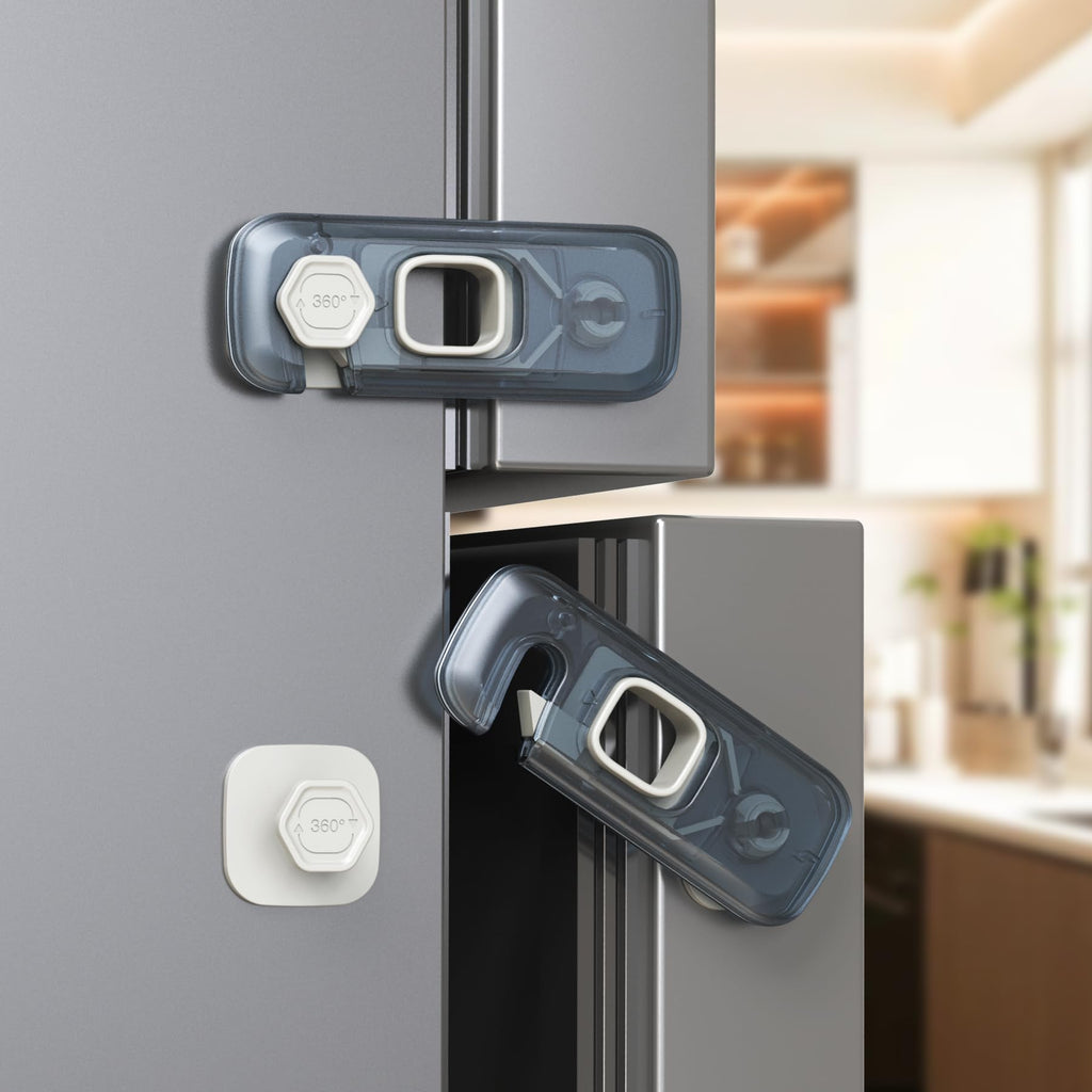 5-Pack Fridge Locks, Child Proof Refrigerator/Freezer Door Lock, Child Safety Cabinet Lock with Adhesive Pads