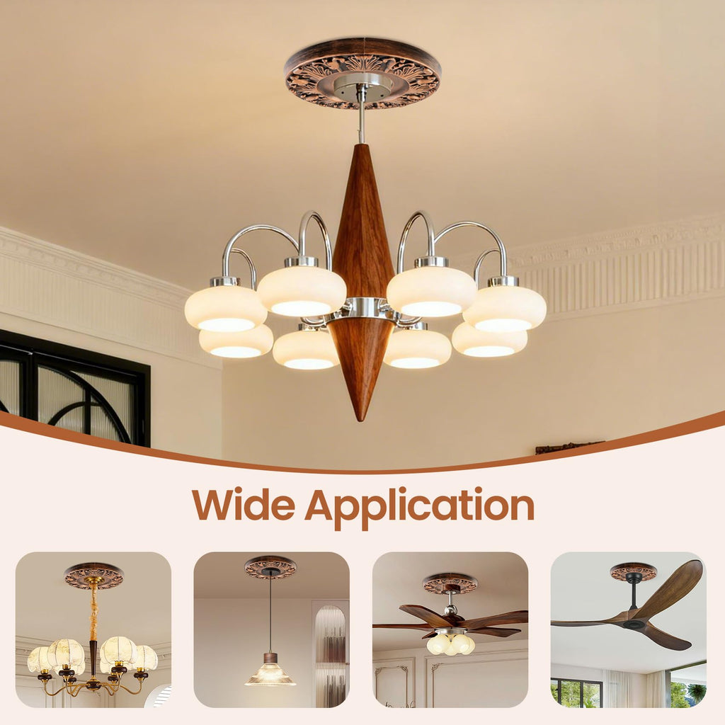 2 Pairs Split Ceiling Medallion,10" OD x 4" ID,Bronze