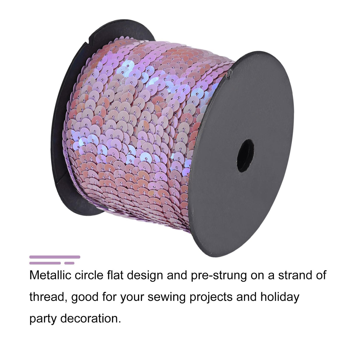 M Flat Sequin Strip Spangle Paillette String Ribbon Roll Sequin Trim for Sewing Crafts Costume - 100 Yards 6m