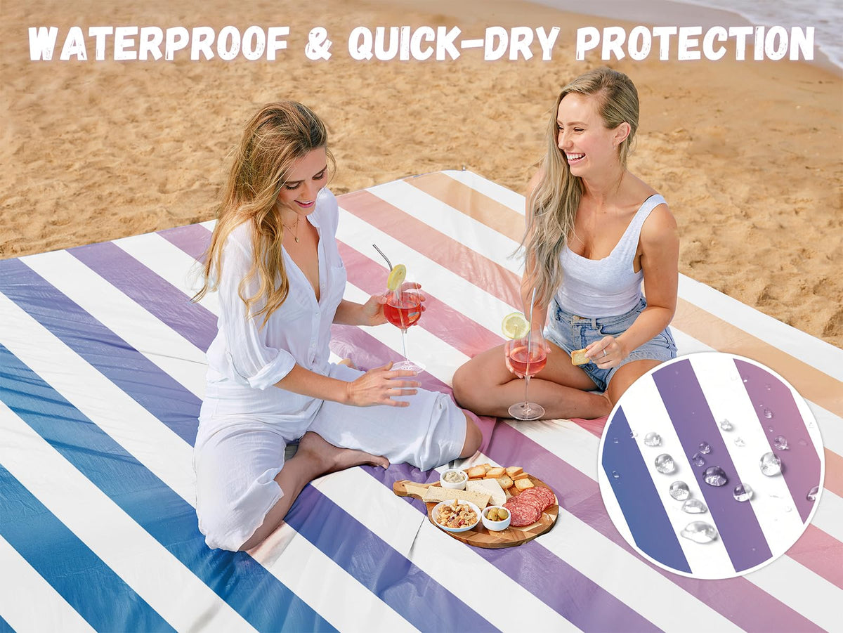 Beach Blanket Waterproof Sandproof, Extra Large Beach Mat