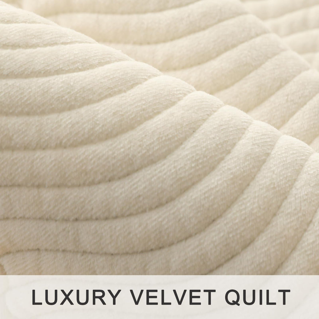 Cotton Plaid Quilt Set, Ultra Soft 3 Pieces Bedding with 2 Pillow Shams, Lightweight Reversible Coverlet