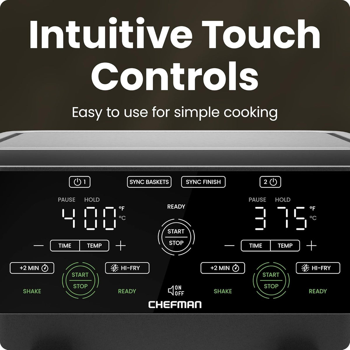 6 Quart Dual Basket Air Fryer Oven with Easy View Windows, Sync Finish, Hi-Fry, Auto Shutoff, 2 Independent 3Qt