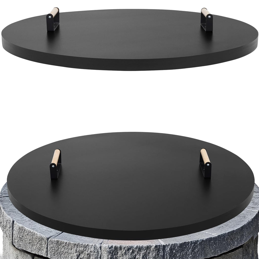 Fire Pit Lid Cover Round- 36" Powder Coated Steel Firepit Cover