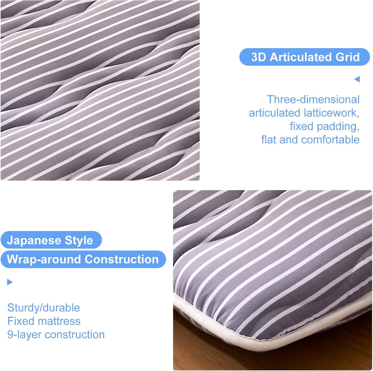 Premium Foam Japanese Floor Mattress Futon Mattress, 100% High Density Comfortable Foam, Thicken Tatami Mat Sleeping