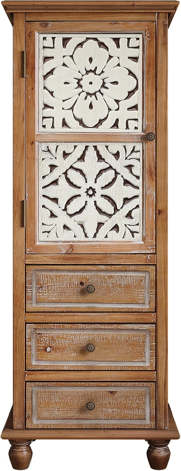 54''Tall Kitchen Pantry Cupboard Storage Cabine,Narrow Accent Cabinet | Solid Wood Frame;Farmhouse/French Country