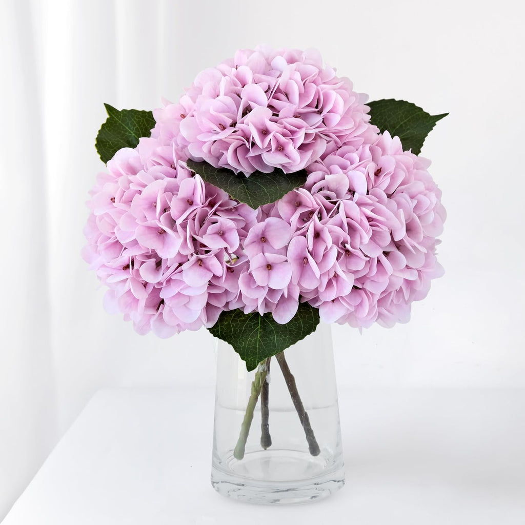 20" Real Touch Pink Hydrangea Artificial with Stems, 3PCS
