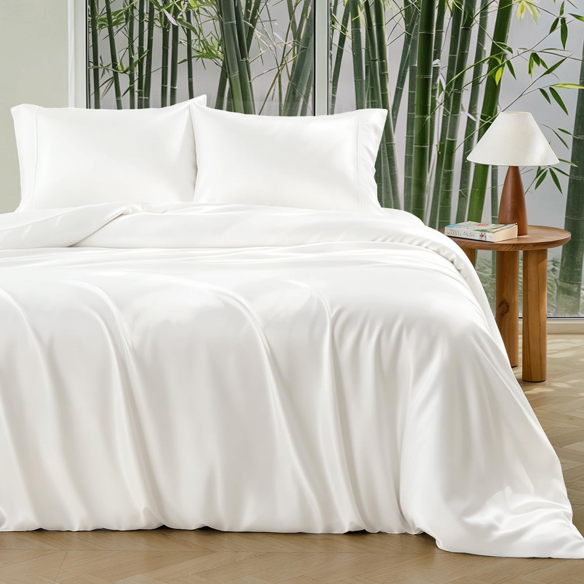 Bamboo Viscose Duvet Cover Set, White