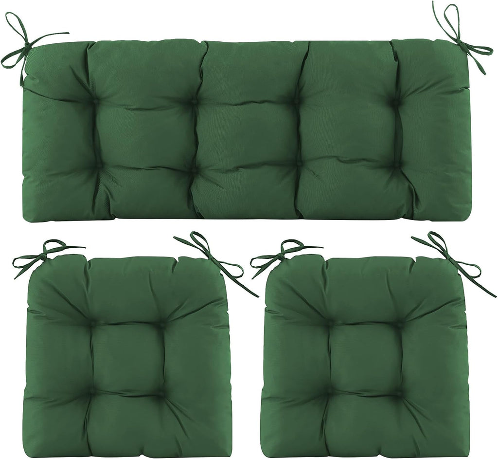 Wicker Chair Cushions of 3 Pieces, Waterproof Cushions Furniture, Tufted Wicker Outdoor Furniture Cushions, 1 Patio