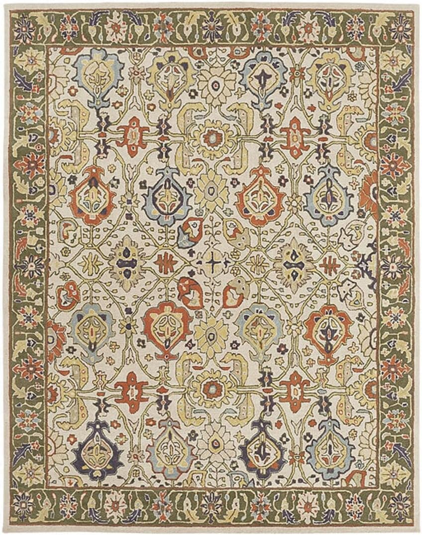 Handmade Traditional Oriental Premium 100% Wool Area Rugs & Carpet Luxury Home (Beige, Rectangular)