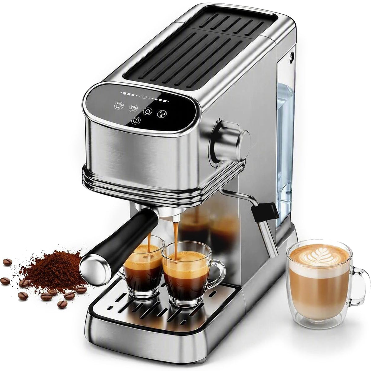 Espresso Machine Stainless Coffee Machine with Milk Frother