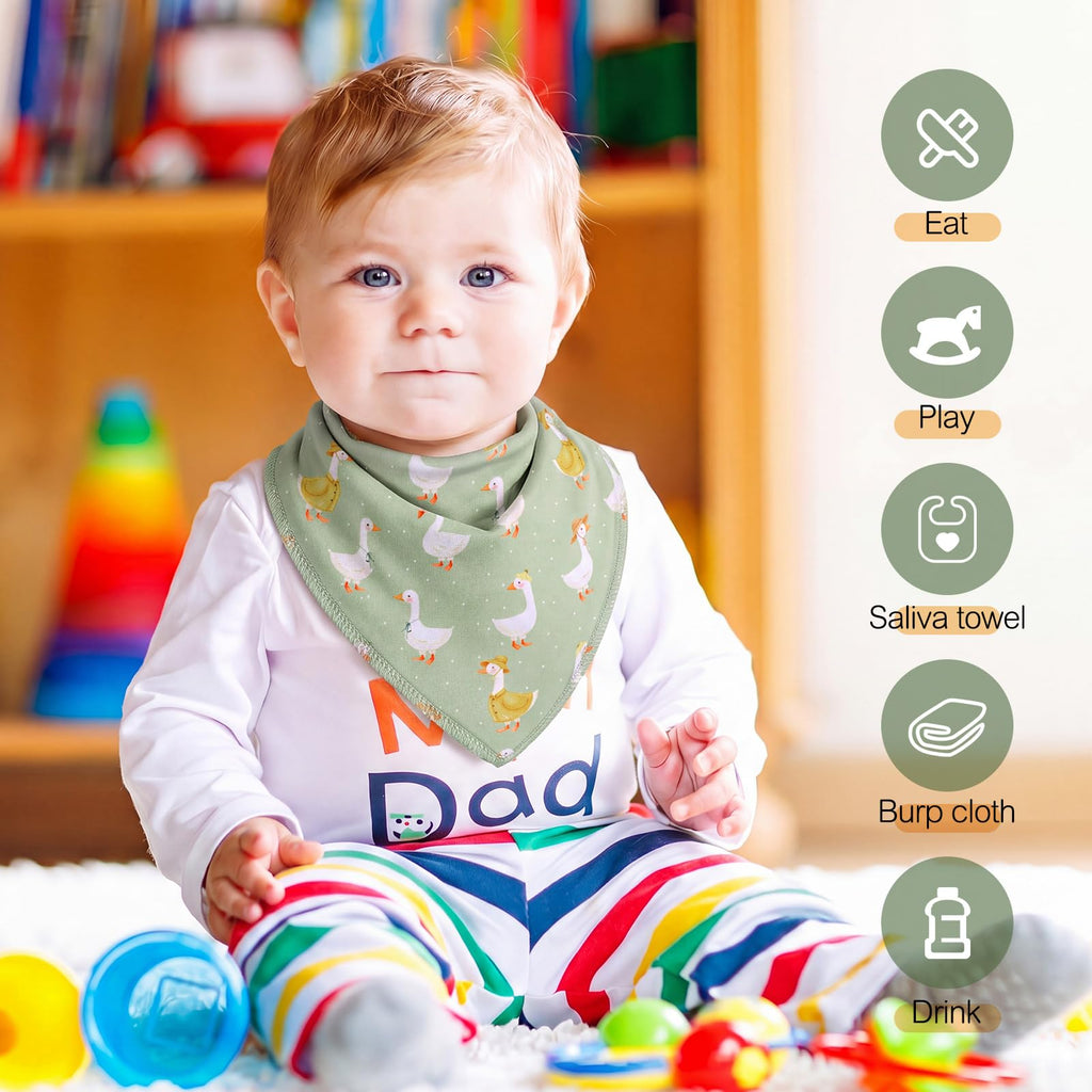 4 Pcs Goose Baby Bandana Bib Funny Goose Cotton