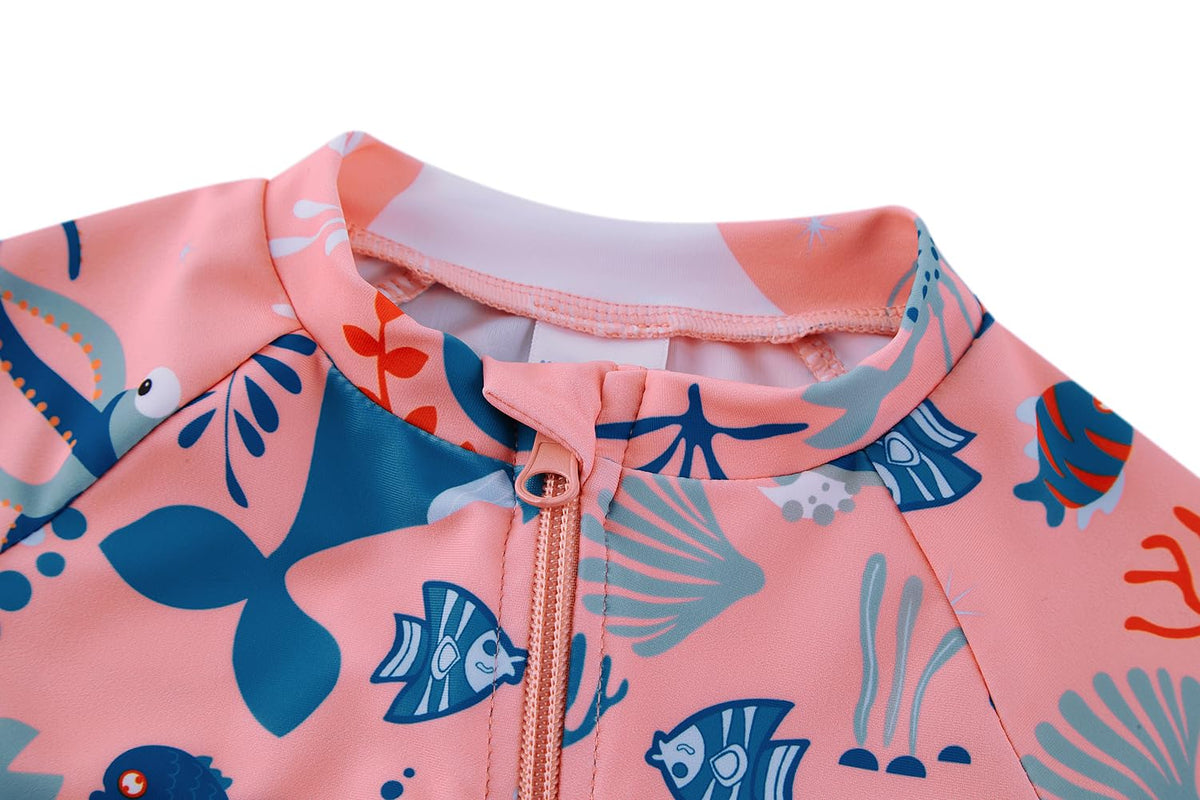 Baby/Toddler Girl Swimwear Swimsuit Full Zipper Infant One Piece Sunsuit UPF50+