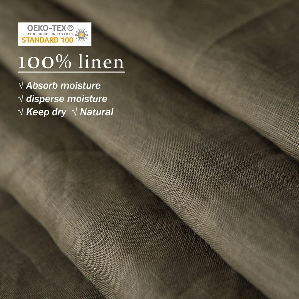 100% Washed French Flax Linen Duvet Cover Set - 3 Pieces, Cooling & Textured Farmhouse Bedding for Hot Sleepers, with