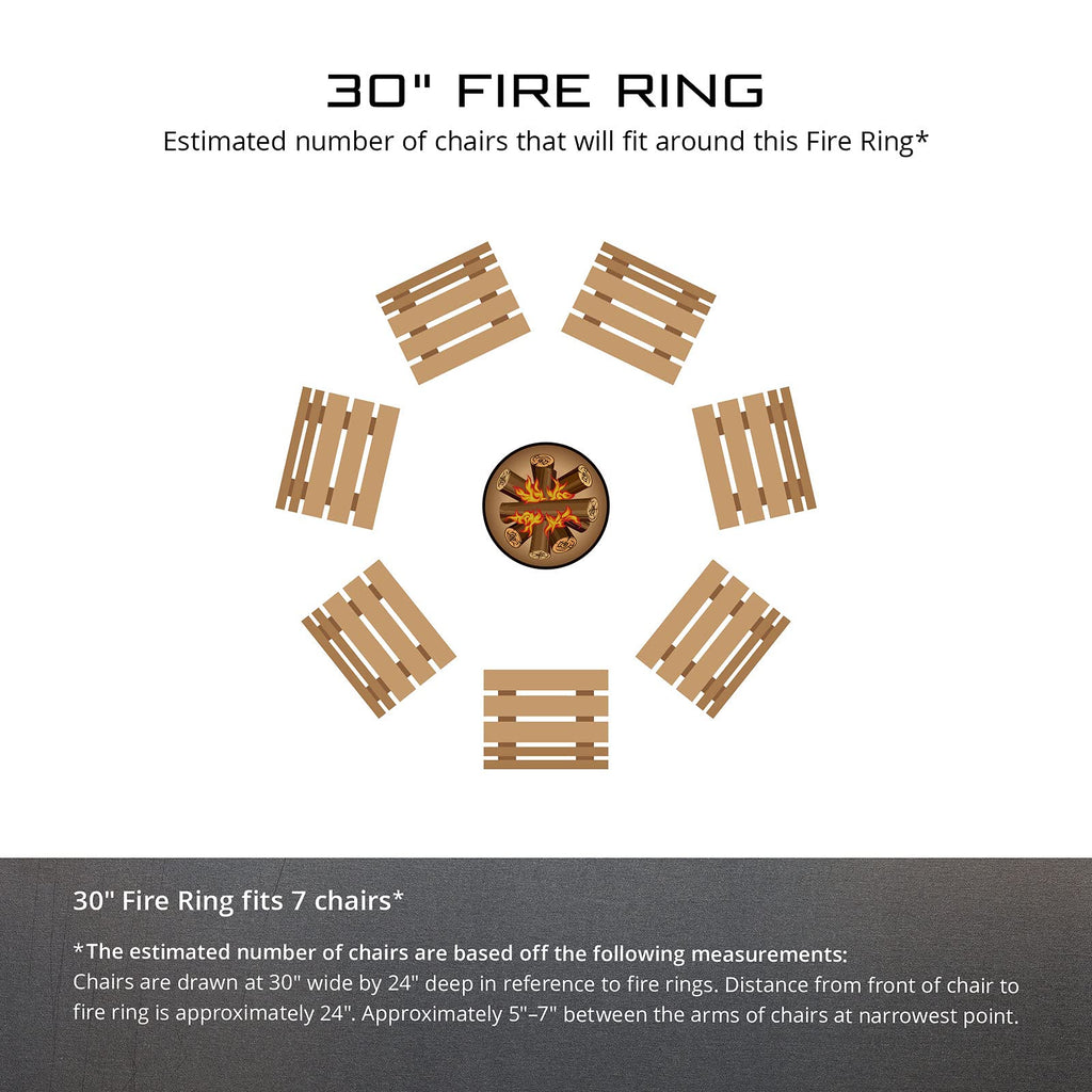 Lab N Duck Unpainted 12 in. Tall 30 in. Diameter Outdoor Fire Ring - 30 x 30 x 12 in. - Rustic Black Color