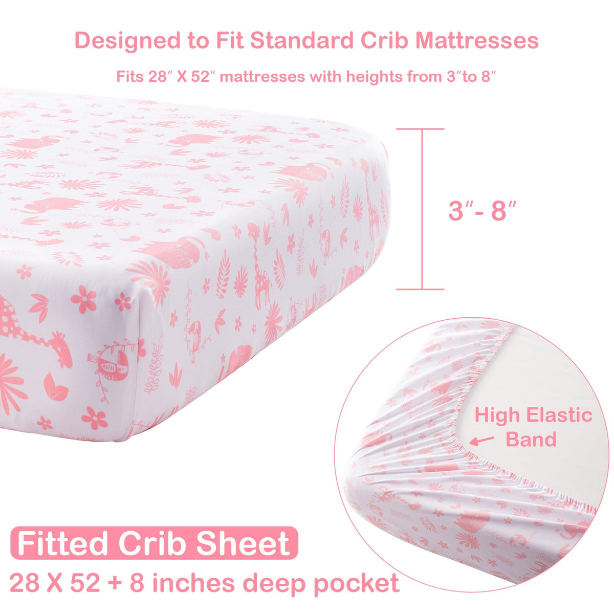 Crib Bedding Set with Plush Toy for Baby Boys Girls, Oeko-Tex