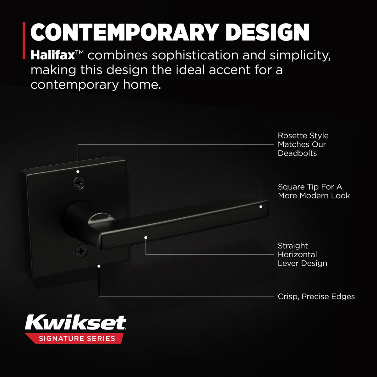 Halifax Dummy Door Lever, Matte Black