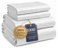 100% Egyptian Cotton Sheets Silky Sateen Weave - White