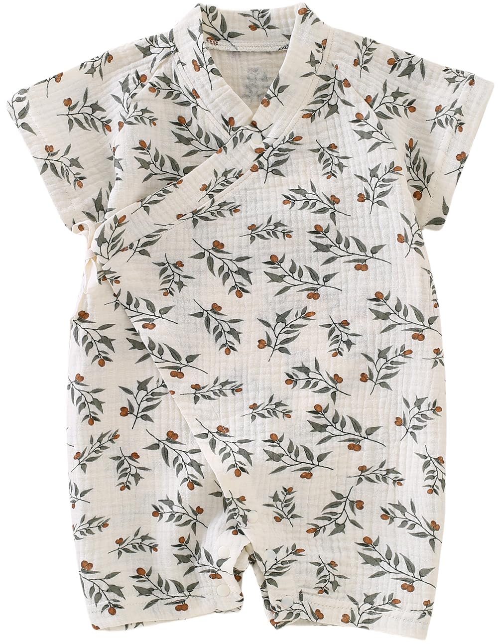 Baby Kimono Cotton Muslin Romper Clothes Leaves
