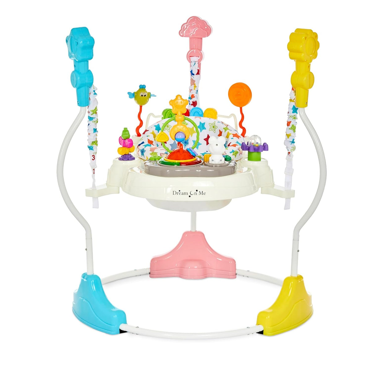 In-1 Baby Activity Center & Bouncer Jumper, 360° Rotating Seat, Height Adjustable, 12 Melodies with Lights &