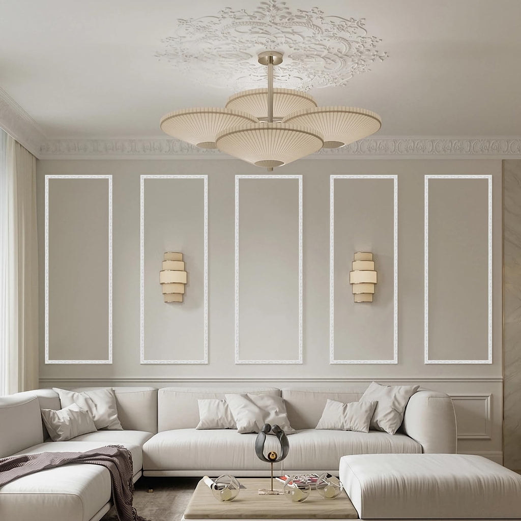 0.8" x16.4FT White Peel and Stick Crown Molding Trim - Flexible PVC Molding for Mirror Frames, Wall Decor & Furniture