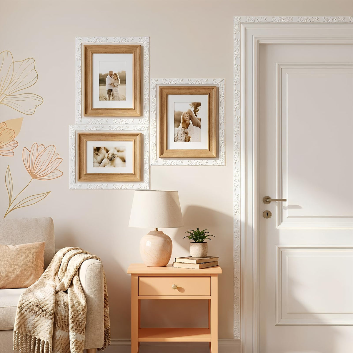 White Peel and Stick Crown Molding, 16.4 FT x 1.02 Inch Self-Adhesive