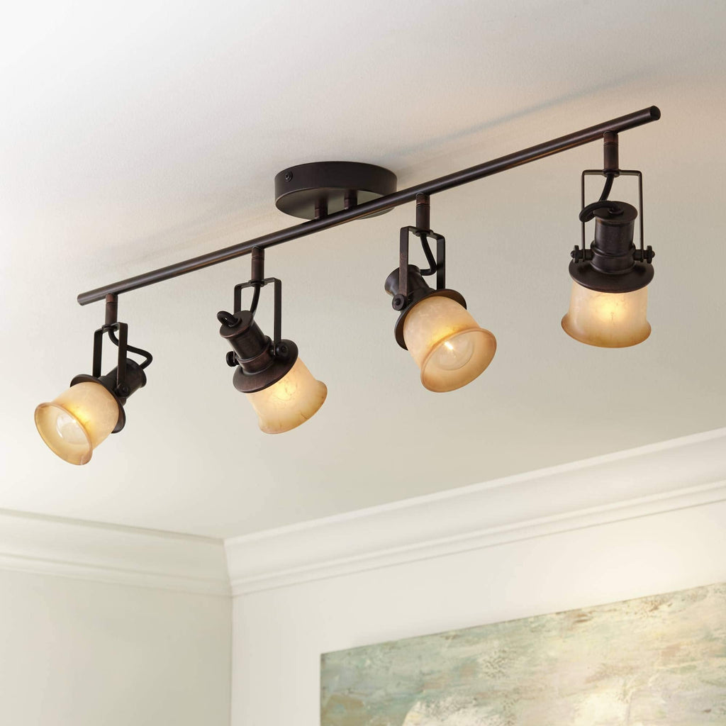 Balin 34" Wide Bronze Finish 4-Light Fixture Wall Track Light Fixture