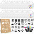 55 Pcs White Baby Bibs DIY Bib Decorating Design, Kraft
