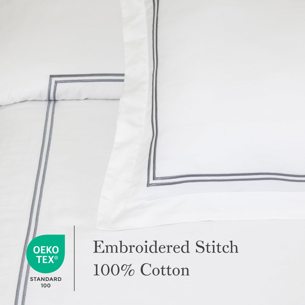 White Duvet Cover 100% Cotton Embroidered 3 Pieces Set