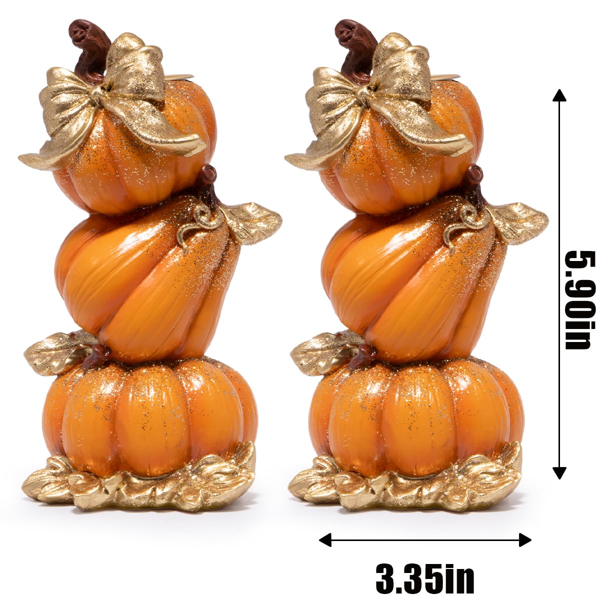Thanksgiving Pumpkin Candle Holders, Fall Decoration, Set of 2