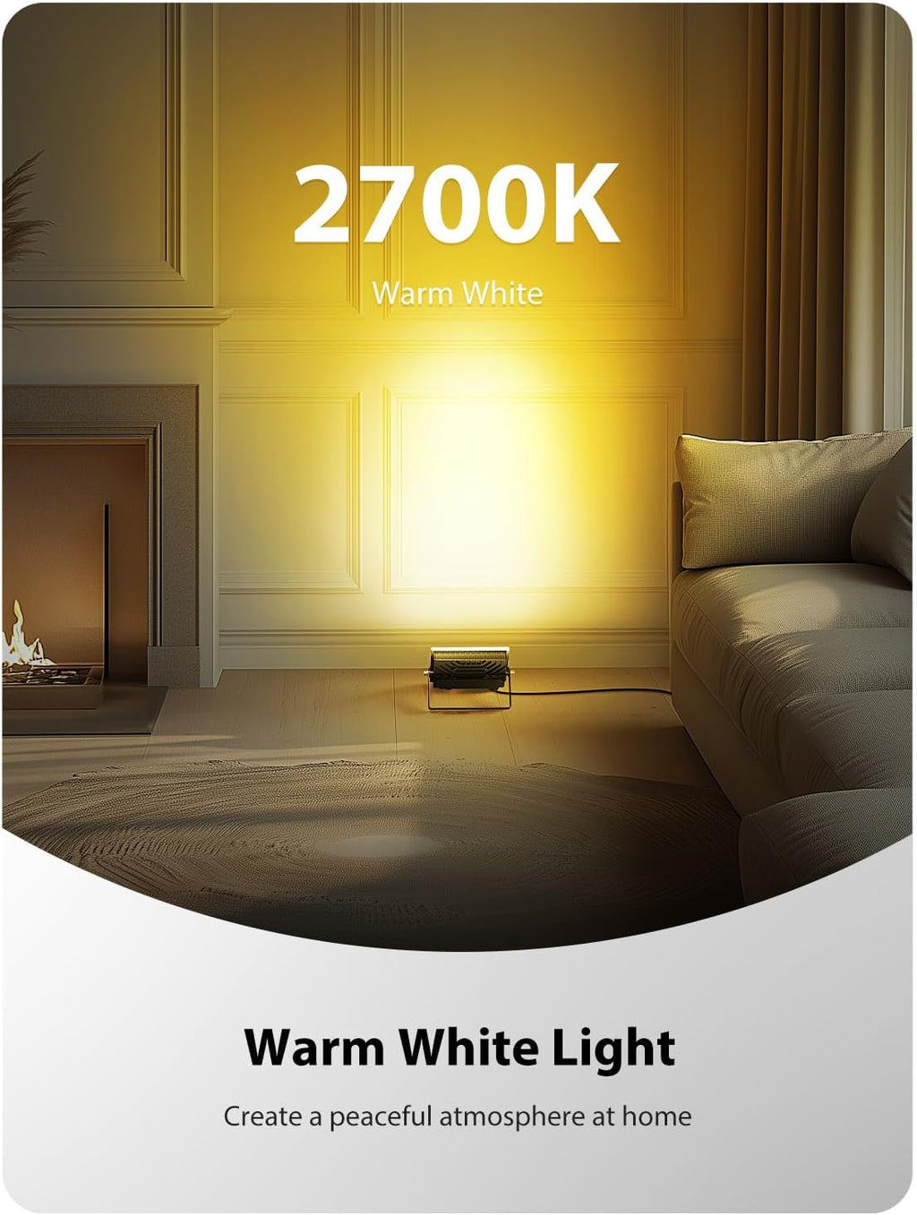 2 Pack RGBW LED Flood Light 800W Equivalent, 100W Color Changing Floodlight with 44 Keys Remote, 2700K Warm White