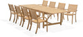 Berlin 9-Piece Teak Finish Rectangular Extendable Patio Dining Set