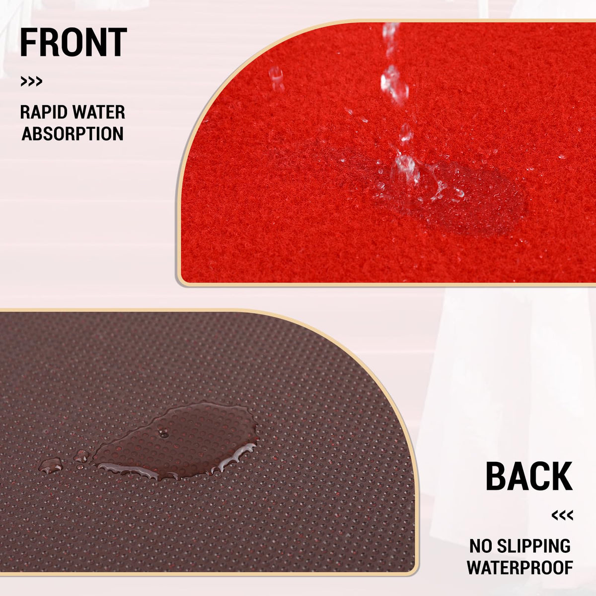 Extra Thick Red Carpet Runner for Party Felt Non-Slip Rubber Backed Aisle Runway Rug for Step, Proposal & Wedding