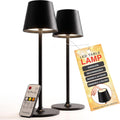 Cordless Rechargeable Touch Table Lamp Two-Pack with Remote Control
