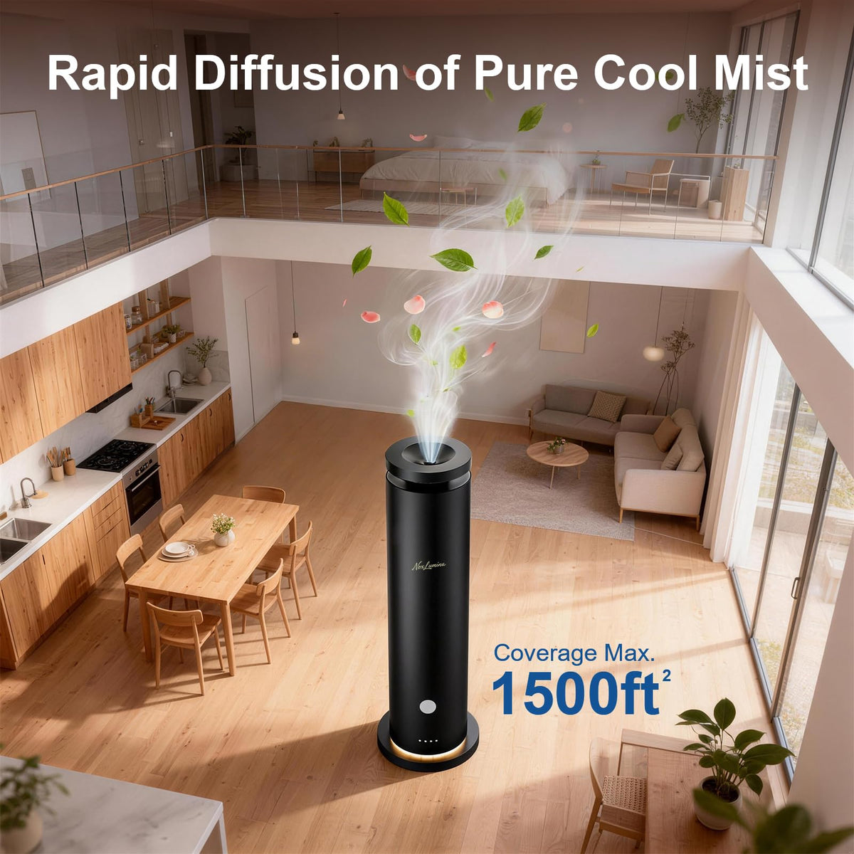 Waterless Diffuser Pro with 5 Scent Oils, Luxury Hotel-Class Essential Oil Diffuser Aromatherapy Machine with 1500 Sq