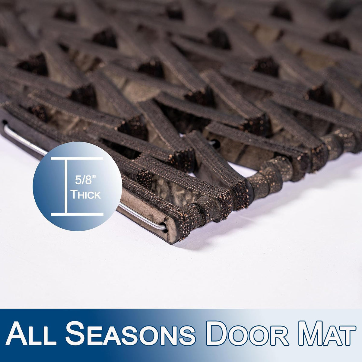 Durite Outdoor Entrance Mat, Black, 24" x 36" | Recycled Rubber Tire-Link Doormat, Heavy Duty Non-Slip, Herringbone