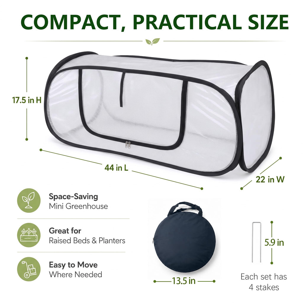 Plant Covers Freeze Protection-Pop Up Mini Greenhouse for Raised Garden Bed
