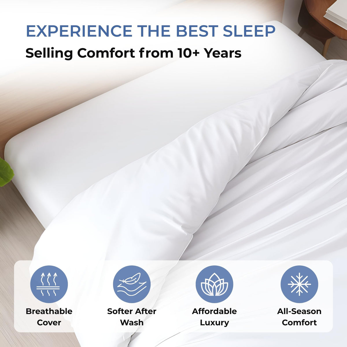 Duvet Cover Size-100% Egyptian Cotton 600 Thread Count Ultra Soft Premium Durable Comforter