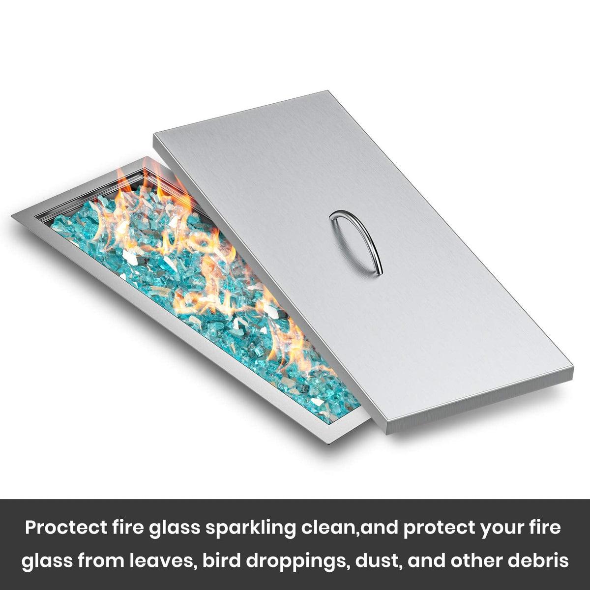 Fire Pit Burner Pan Cover 27" x 11"