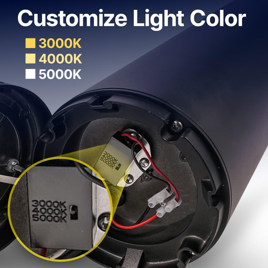 Bollard Light 25", 120-277V, 10W, 3CCT 3000-5000 Kelvin, Flat, 4-Pack