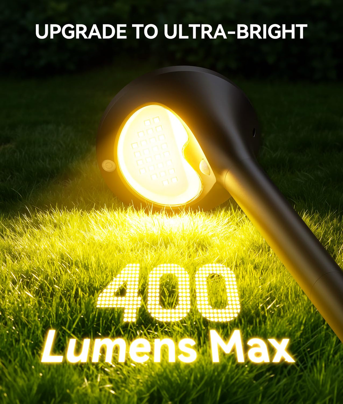 Solar Pathway Lights Outdoor with Motion Sensor, 6 Pack Security Solar Garden Lights, Bright LEDs, Larger Glass