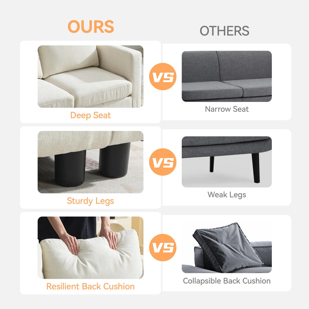 107"Modular Sectional Sofa Convertible U Shaped Sofa Couch Set with Storage, Modern 6 Seater Modular Sectional Couch