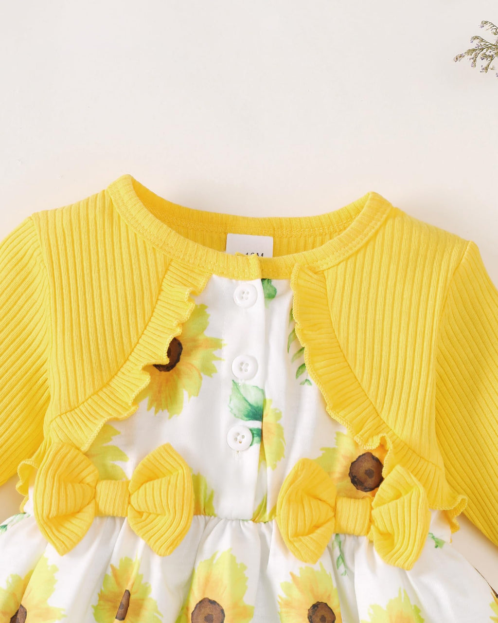 Baby Girl Dress Sunflower Floral Long Sleeve Dress