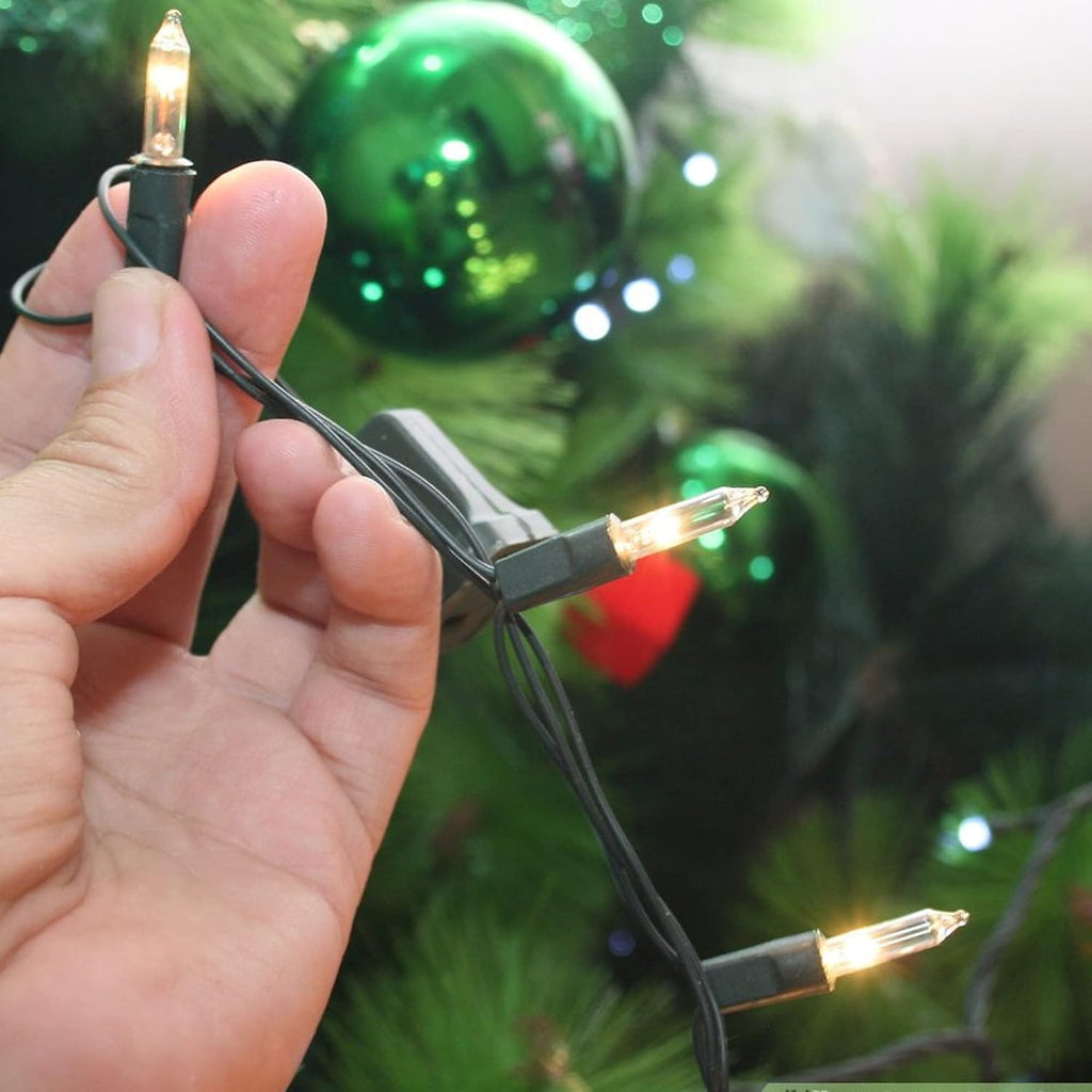 Christmas Mini String Lights, 60FT 300 Incandescent Green Wire Fairy Lights UL Certified Christmas Decorations for