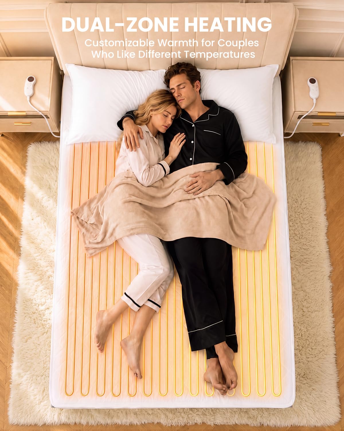 Heated Mattress Pad : Even Fast Heating 125.6°F Dual Control