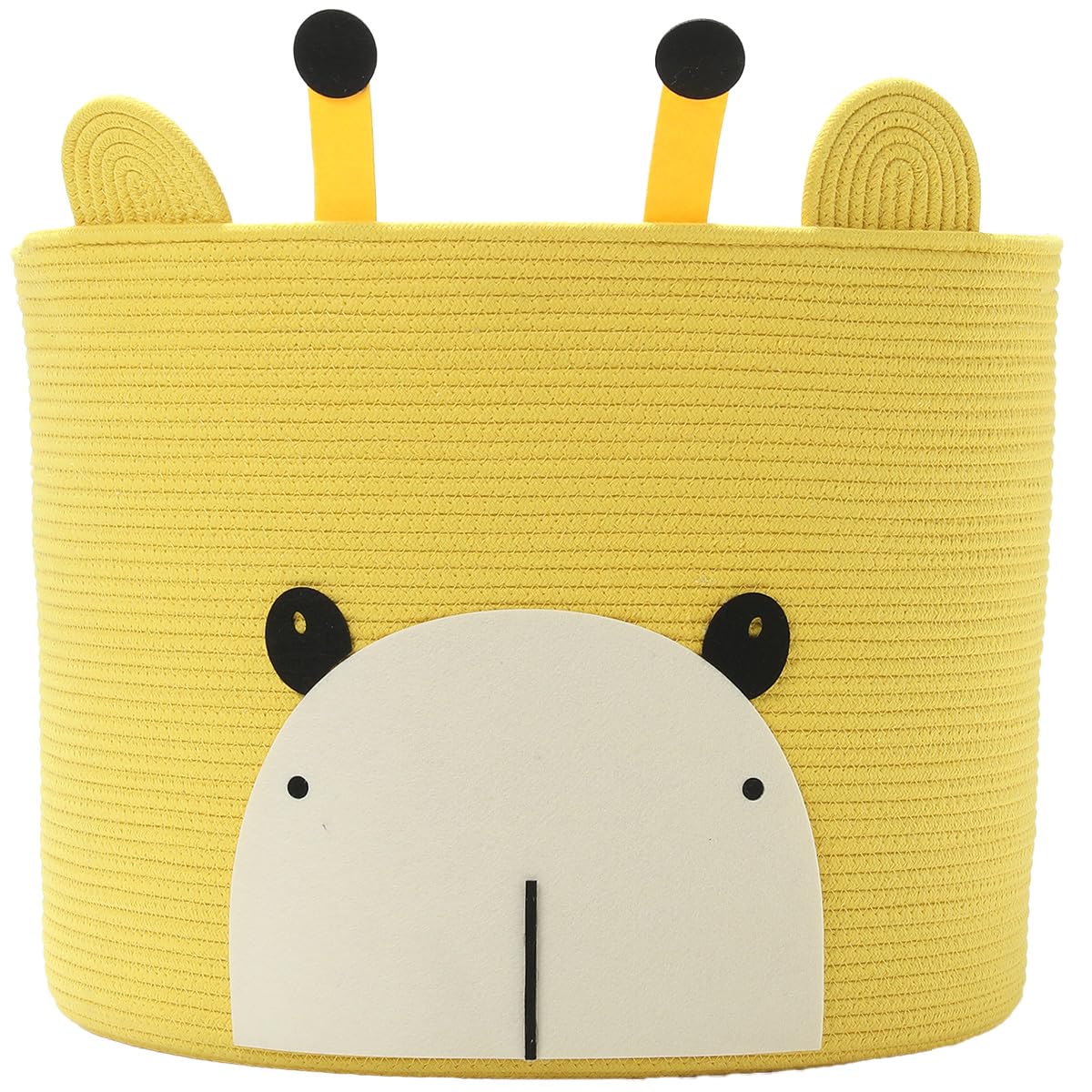 18x15 Inch Giraffe Basket, Open Cotton Rope Animal Storage Bin for Kids Bedroom Playroom, Cute Woven Laundry Basket
