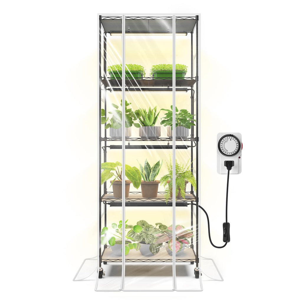 Indoor Greenhouse with Grow Lights 5-Tier 100W 23.6x13.8x59IN